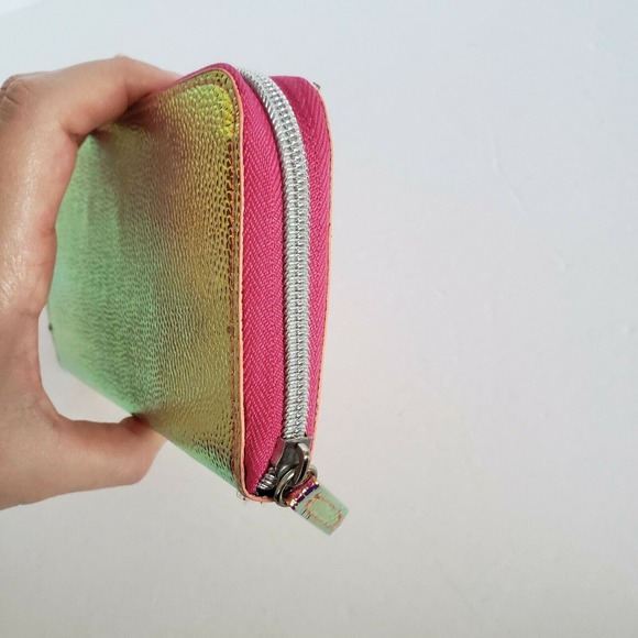 Unbranded Clutch Wallet Card Holder Long Continental Metalic Fluorescent new - Picture 4 of 7